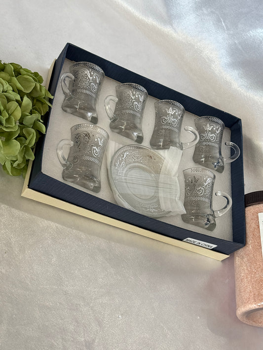 The "Silver Filigree" Elegant Glass Tea Service