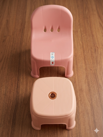 Pastel Comfort Kids' Seating Duo – Chair & Multi-Purpose Stool 2 piece