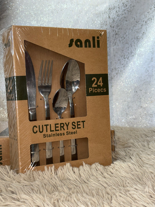24-Piece Stainless Steel Cutlery Set